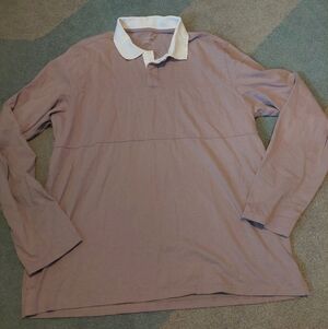 Everlane Men's Long Sleeve Shirt in Light Purple with White Collar